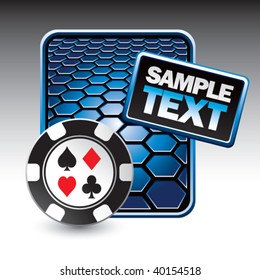 casino chip on hexagon background