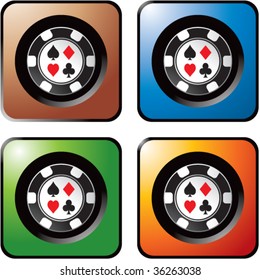 casino chip on interesting web button