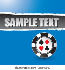 casino chip on ripped background