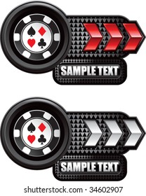 casino chip on shiny arrow banners