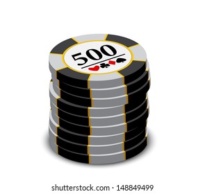 Casino chip on a white background. 