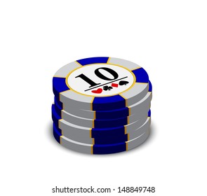 Casino chip on a white background. 