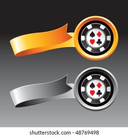 casino chip orange and gray ribbons