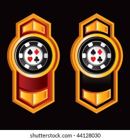 casino chip orange vertical arrows