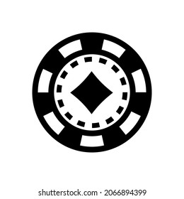 Casino chip outline icon, poker chip vector icon logo,Casino chips for poker or roulette.Vector illustration isolated on white.