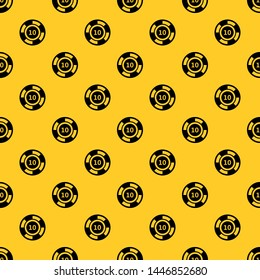 Casino chip pattern seamless vector repeat geometric yellow for any design