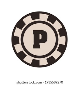 Casino chip point mark vector icon