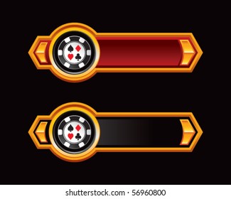 casino chip red and black arrows