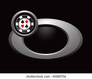 casino chip round silver ring