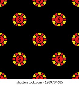 casino chip seamless doodle pattern