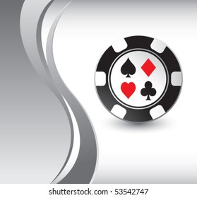 casino chip silver wave background