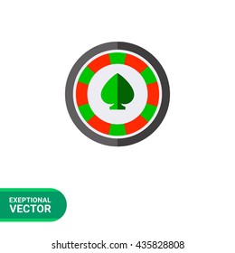Casino Chip With Spade Icon
