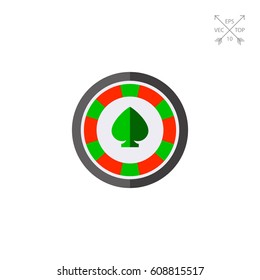 Casino Chip With Spade Icon