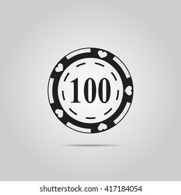 Casino chip vector icon