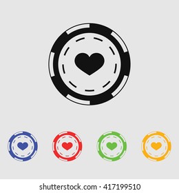 Casino chip vector icon