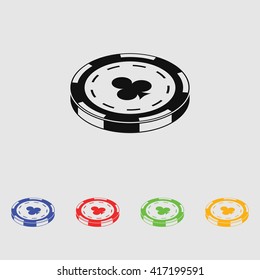 Casino chip vector icon