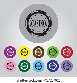 Casino chip vector icon