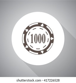 Casino chip vector icon