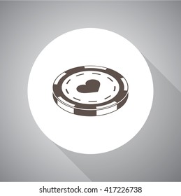 Casino chip vector icon