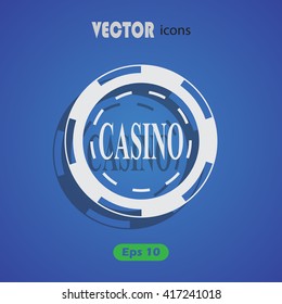 Casino chip vector icon
