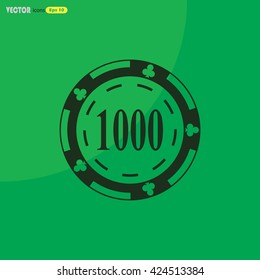 Casino chip vector icon