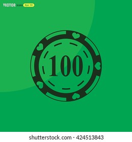 Casino chip vector icon