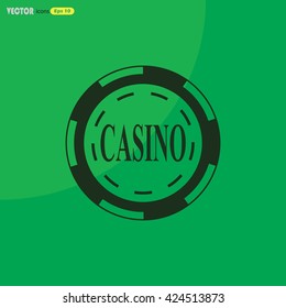 Casino chip vector icon