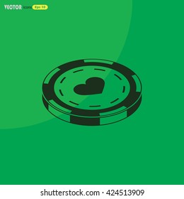 Casino chip vector icon