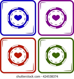 Casino chip vector icon