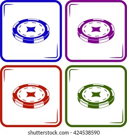 Casino chip vector icon
