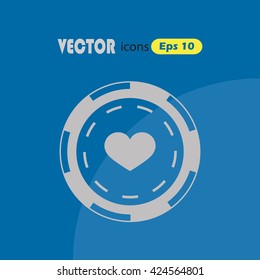 Casino chip vector icon