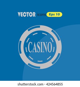 Casino chip vector icon