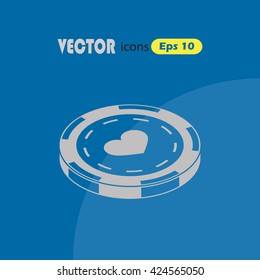 Casino chip vector icon