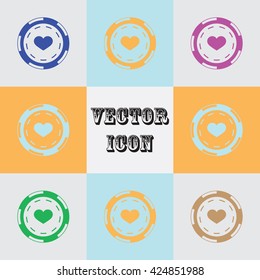 Casino chip vector icon
