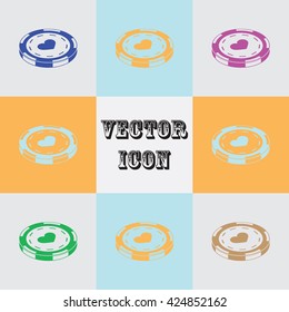 Casino chip vector icon