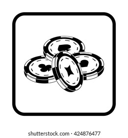 Casino chip vector icon