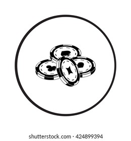 Casino chip vector icon