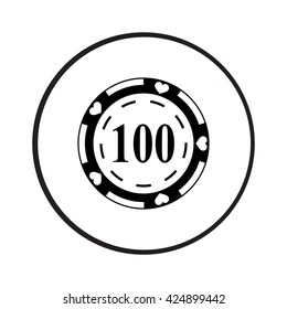 Casino chip vector icon