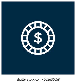 Casino chip vector icon