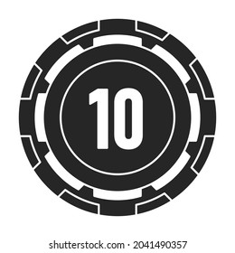 Casino chip vector icon.Black vector icon isolated on white background casino chip.