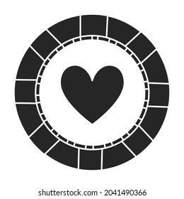Casino-Chip Vektorsymbol.Schwarz Vektorsymbol einzeln auf weißem Hintergrund Casino-Chip.