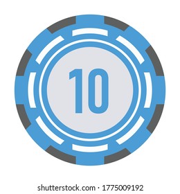 Casino chip vector icon.Cartoon vector icon isolated on white background casino chip.