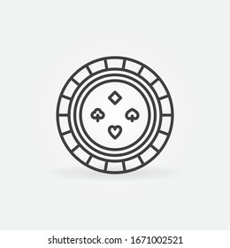 Casino Chip vector minimal line icon or logo element