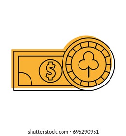casino chips with bill