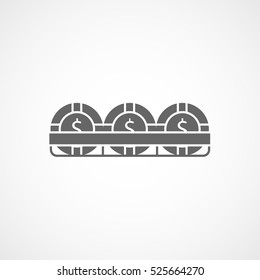 Casino Chips Box Flat Icon On White Background