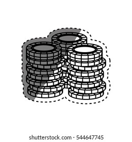 Casino chips concept icon vector illustration graphic design