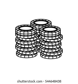 Casino chips concept icon vector illustration graphic design