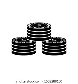 casino chips with dollar icon
