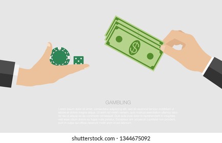 Casino chips exchange concept. Isolated illustration