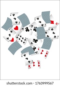 Casino Chips are falling down on white background. Pattern for ads of parties, events in Vegas. Vector illustration